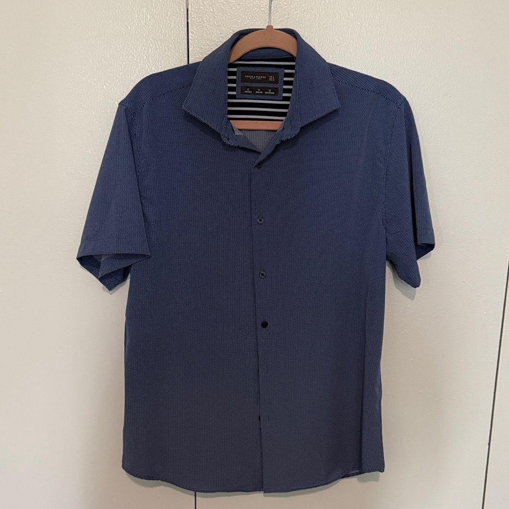 Denim & Flower Navy Casual Button Down Shirt
